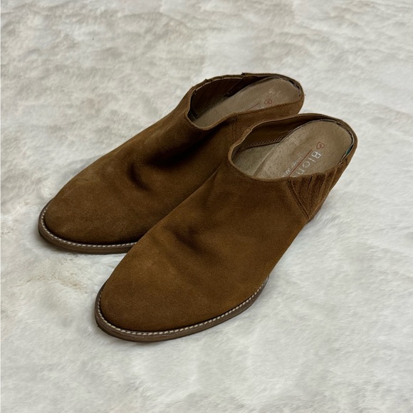 Blondo Slip On Brown Suede Mules Waterproof Block Heel Size 9.5 Classic Boho - Picture 3 of 13